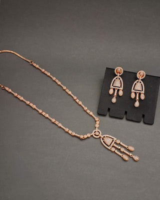 Aadhya Necklace Set - AD Necklace Set | Full Set View | Buy Online India | Zevarly