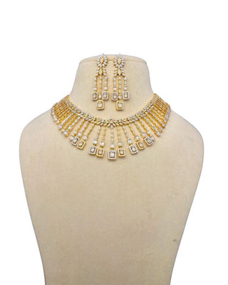 Abhilasha Fashionable Necklace Set - AD Necklace Set | Full Set View | Buy Online India | Zevarly