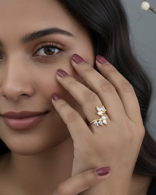 Amaira Cozy Adjustable Ring - American Diamond Ring | Main Product View | Buy Online India | Zevarly