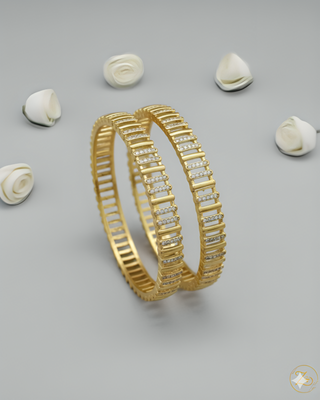 Ambarsaria Stone Studded Bangles - AD Bangles | Bangle Set Close-Up | Buy Online India | Zevarly