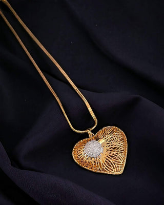 Anchal Locket with Chain - AD Pendant Set | Lifestyle Shot | Buy Online India | Zevarly