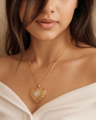 Anchal Locket with Chain - AD Pendant Set | Main Product View | Buy Online India | Zevarly