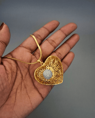 Anchal Locket with Chain - AD Pendant Set | Set Full View | Buy Online India | Zevarly