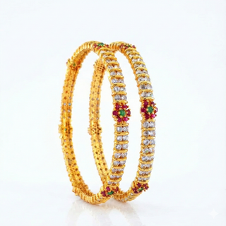 Anjali American Diamond Bangles - AD Bangles | Lifestyle Shot | Buy Online India | Zevarly