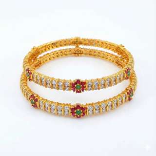 Anjali American Diamond Bangles - AD Bangles | Lifestyle Shot | Buy Online India | Zevarly