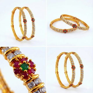 Anjali American Diamond Bangles - AD Bangles | Lifestyle Shot | Buy Online India | Zevarly