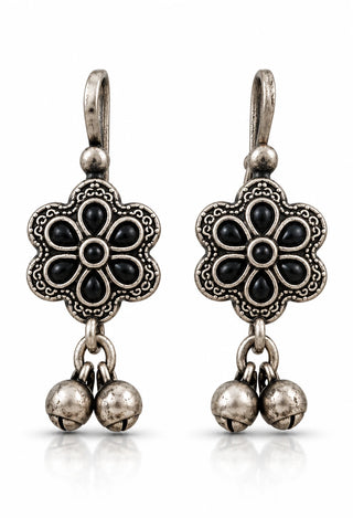Ornate Nature Inspired Oxidised Earrings - Neelo