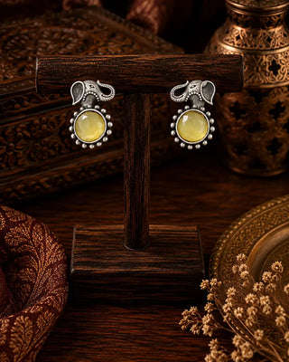 Ornate Nature Inspired Oxidised Earrings - Anjuman
