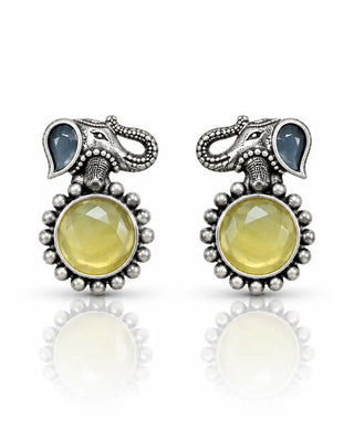 Ornate Nature Inspired Oxidised Earrings - Anjuman