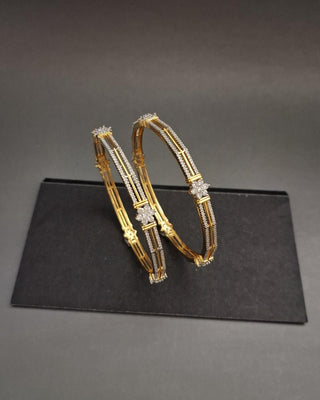 Apsara Fine Micro Cut Bangles - AD Bangles | Side Angle View | Buy Online India | Zevarly