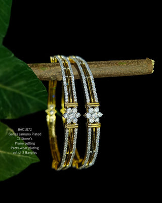 Apsara Fine Micro Cut Bangles - AD Bangles | Side Angle View | Buy Online India | Zevarly