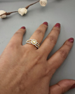 Aradhya Adjustable Ring - American Diamond Ring | Detail Stone View | Buy Online India | Zevarly