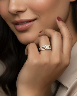 Aradhya Adjustable Ring - American Diamond Ring | Front Close-Up | Buy Online India | Zevarly