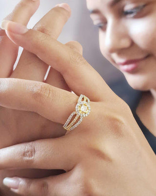 Aradhya Adjustable Ring - American Diamond Ring | Main Product View | Buy Online India | Zevarly