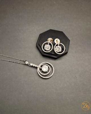 Zevarly Archana Gemstone Silver Pendant Set
