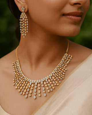 Arna Luxury Heavy Necklace Set - AD Necklace Set | Main Product View | Buy Online India | Zevarly
