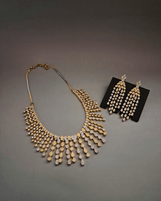 Arna Luxury Heavy Necklace Set - AD Necklace Set | Full Set View | Buy Online India | Zevarly