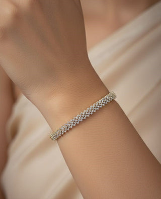 Arushi Flexible Open AD Bracelet - AD Bracelet | Model Wearing View | Buy Online India | Zevarly