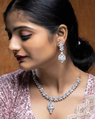 Ati Luxury Necklace Set - AD Necklace Set | Main Product View | Buy Online India | Zevarly