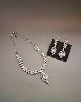 Ati Luxury Necklace Set - AD Necklace Set | Full Set View | Buy Online India | Zevarly