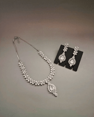 Ati Luxury Necklace Set - AD Necklace Set | Full Set View | Buy Online India | Zevarly