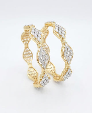Avantika Marquee Fancy Bangles - AD Bangles | Side Angle View | Buy Online India | Zevarly