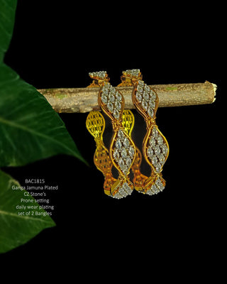 Avantika Marquee Fancy Bangles - AD Bangles | Side Angle View | Buy Online India | Zevarly