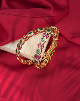 RUMAAAIRA CAMPA RUBY EMERALD AD BANGLES - Zevarly