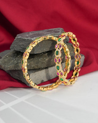 RUMAAAIRA CAMPA RUBY EMERALD AD BANGLES - Zevarly