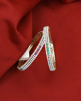 Bhagyalaxmi Multicolour AD Bangles - Zevarly