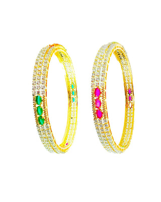 Bhagyalaxmi Multicolour AD Bangles - Zevarly