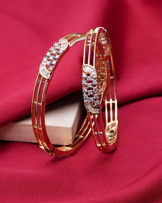 Bushra Traditional AD Bangles with American Diamonds Main Image