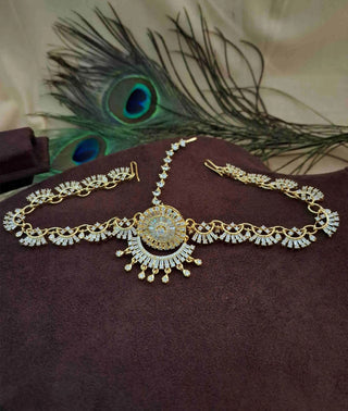 Zevarly Bridal Gold Borla With Matha Patti