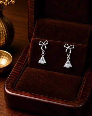 Anti Tarnish Silver Polished with Triangle Drop - Adruba