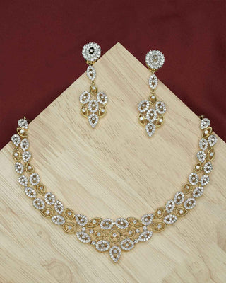 Bridal American Diamond Necklace Set with sparkling stones Main Image