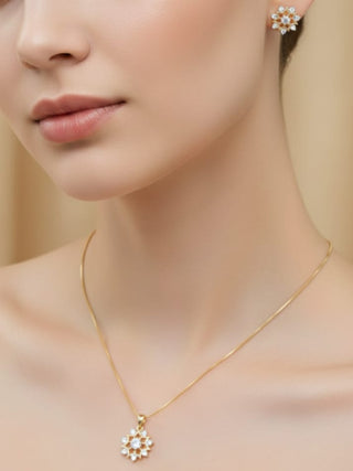 Bristi Minor Pendant Set - AD Pendant Set | Main Product View | Buy Online India | Zevarly