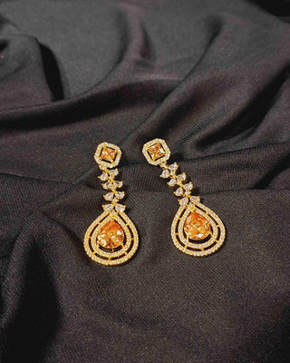 Champagne AD Earrings - AD Earrings | Main Product View | Buy Online India | Zevarly