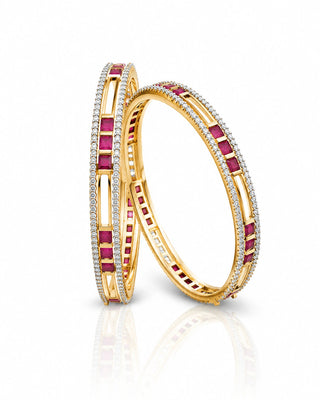 Premium Ruby Wire Micro 20K Gold-Plated Bangle Set – Wrija