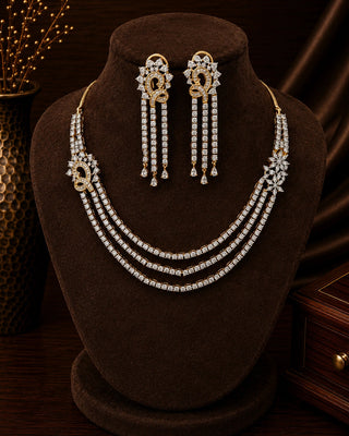 Three Layer Gold Plated Necklace Set – Viha