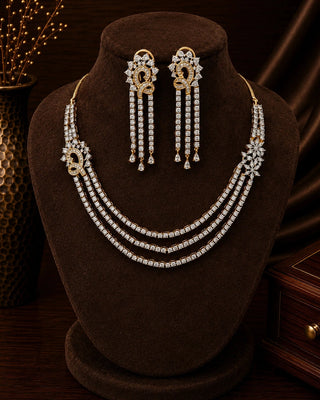 Three Layer Gold Plated Necklace Set – Viha