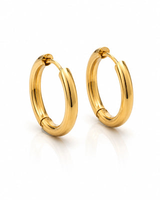 DemiFine Polished Gold Hoop Earrings - Ziva