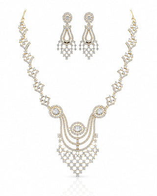 Elegant American Diamond Necklace Set - Kaira