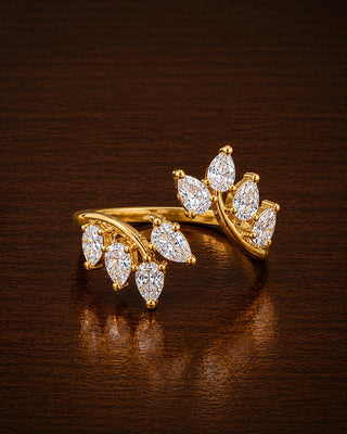 Modern Geometric Gold Tone Adjustable Ring - Amaira