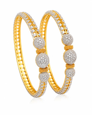 Royal Gold & Silver Plated Bangles - Celia