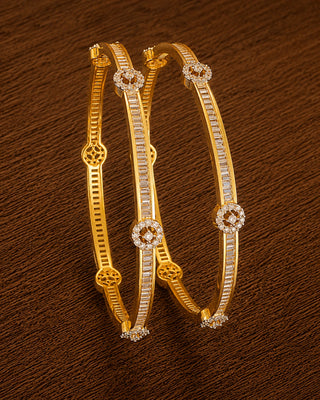 American Diamond Channel Fine Crafted Bangles -Kesar