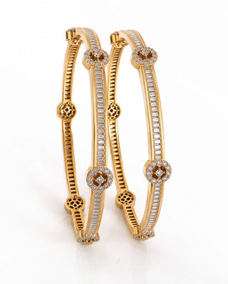 American Diamond Channel Fine Crafted Bangles -Kesar