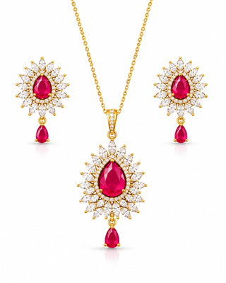 Ruby Rare Diamond Pendant Set - Ruma
