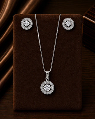 Silver Plated AD Pendant Set – Prati