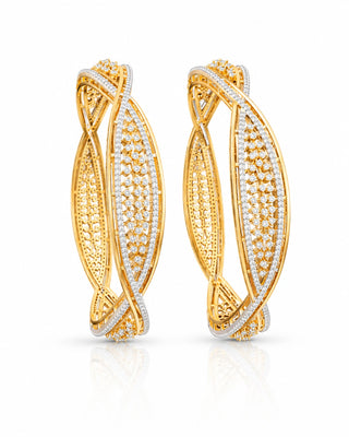 Premium Two Tone Plated Cz Bangle - Jeeiyati