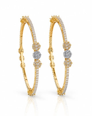 Premium Two Tone Plated Cz Bangle - Rati